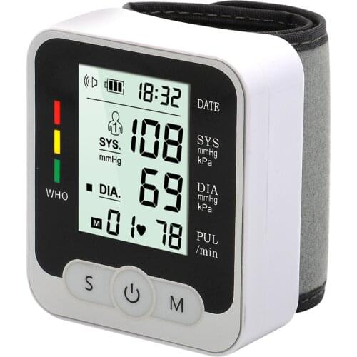 Wrist Tonometer Blood Presssure Monitor Systolic/Diastolic Pressure Pulse Rate Wrist Measurement Family Health Care