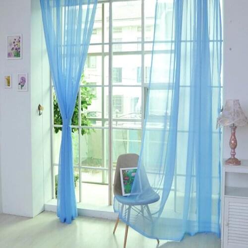 1pc European and American style Tulle curtains for living room Window Screening 12 Solid Door Curtains Drape Panel Sheers