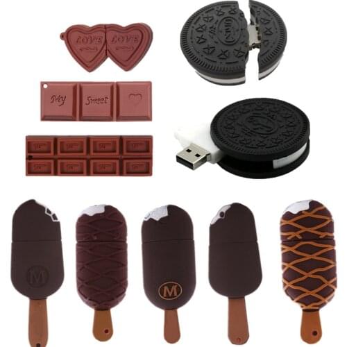 Usb Flash Drive Cartoon Oreo Biscuits Model Pen Drive Ice Cream Chocolate 2.0 Usb Stick Pendrive 8g 16gb 32gb Flash Memory Stick