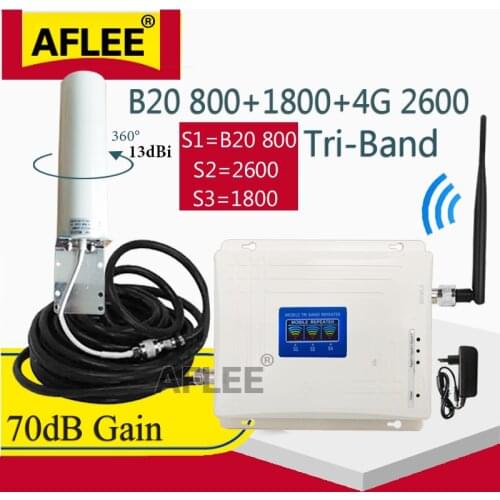 BAND20 800 1800 2100 2600 Mhz 4G Cell Phone Booster Mobile Signal Amplifier 2G 3G 4G Cellular Repeater LTE DCS 3G 4G Booster Set