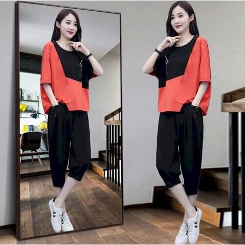 2021 Summer New Womens Suits Temperament Stitching Loose Large Size Western Style Casual Professional Fashion Two-piece Suit