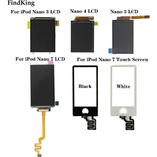 LCD Display For iPod Nano 3 4 5 7 7th Gen LCD Digitizer Assembly LCDs Touch Screen Sensor For ipod Nano 7 7th GenTouch Screen