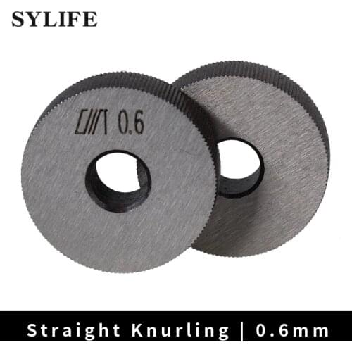 2 pcs 0.6mm Pitch Single Straight Coarse Pattern Linear Knurling Wheel Steel