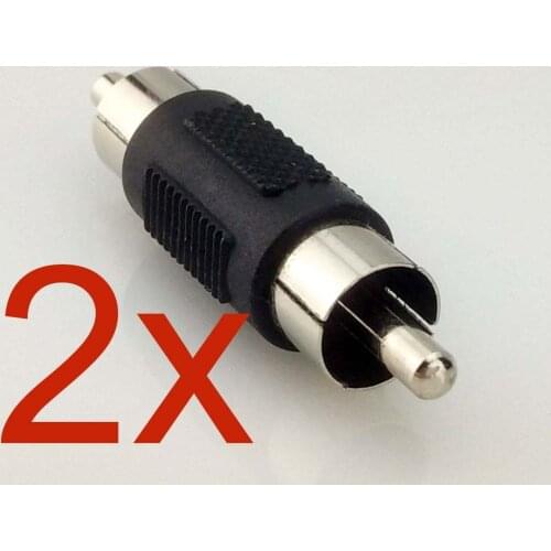 2x Single RCA Phono AV Coupler MALE to MALE Audio Video Gender Changer Adaptor NEW