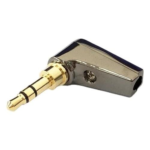 3.5mm right angle L type connector stereo headphone plug goldplated