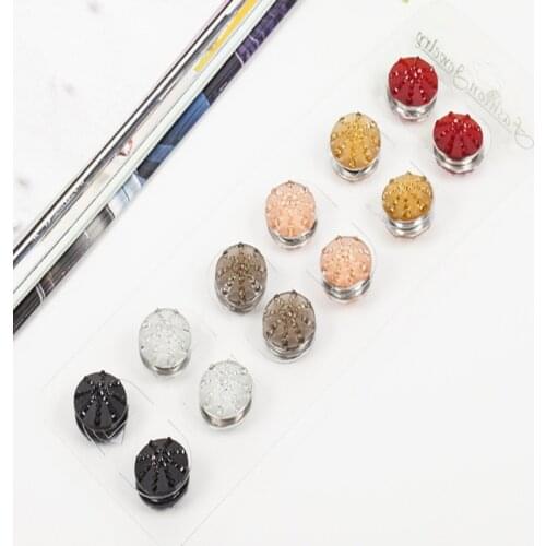 48 PCS mix color crystal round magnet brooches pin fashion muslim shawl scarf clips hijab brooch pins clip for women