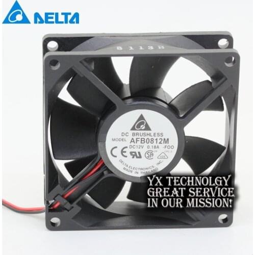 50pcs/lot New AFB0812M 12v 8cm 80mm 8025 double ball bearing cooling fan 0.18A for DELTA 80*80*25mm