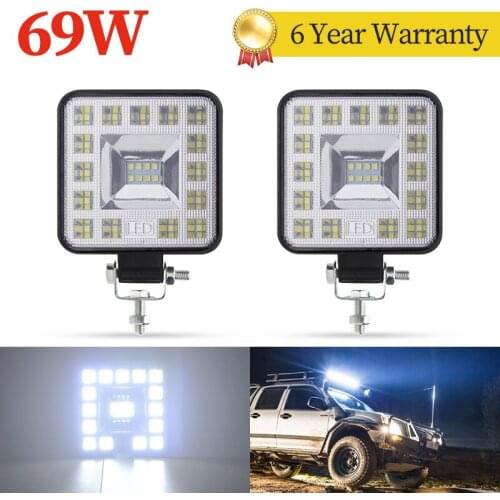 69W Car LED Work Light Bar Driving Lamp for Offroad Boat Tractor Truck 4x4 SUV Fog Light 12V 24V Headlight for ATV Led Bar
