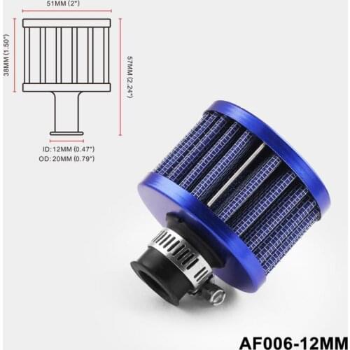 12mm Car OIL Cold Air Intake Crank Case Turbo Vent Breather Filter Car Modification Air Filter Anti Bacteria Formaldehyde