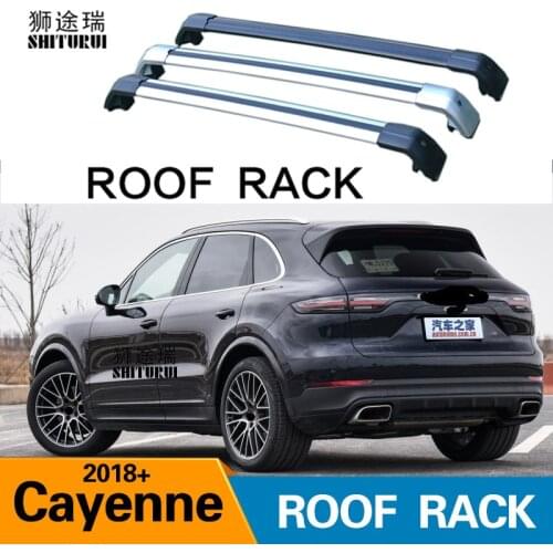 2Pcs Roof bars For PORSCHE Cayenne, 5-dr SUV, 2018 2019 Aluminum Alloy Side Bars Cross Rails Roof Rack Luggage CUV SUV