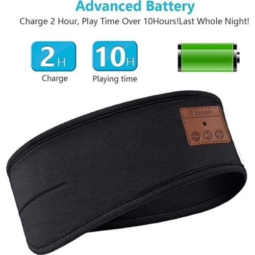 Wireless Bluetooth-compatible 5.0 Headset Headband Handsfree Sports Headset Rechargeable Music Sleeping Eye Mask Headwear