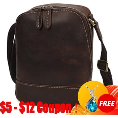 CGA Retro Oil Wax Cow Leather Mens Bag Business Office Casual Male Shoulder Masculina Portable Messenger Bags Travel Tote Bolsa