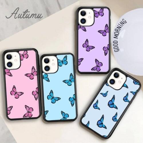 Crazy Butterfly Phone Case for iPhone 11 12 Pro Max mini X XR XS SE 2020 5 6S 7 8 Plus Samsung Galaxy S8 S9 S10 Cover shell