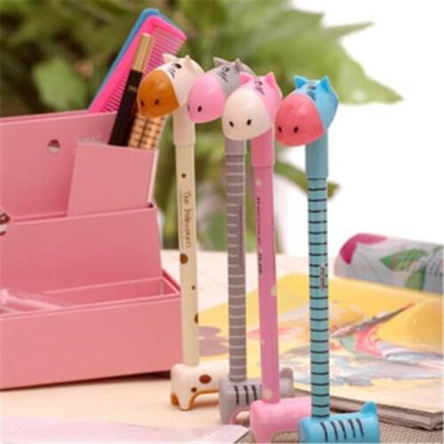 DL Cute creative super Q small donkey neutral pen can stand cartoon Hippo sign pen student stationery small gift Exquisite
