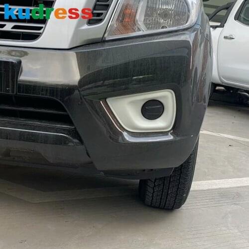 For Nissan Navara NP300 ST 2014 2015 2016 2017 2018 2019 Carbon Fiber Front Fog Light Lamp Cover Trim Car Foglight Frame Covers