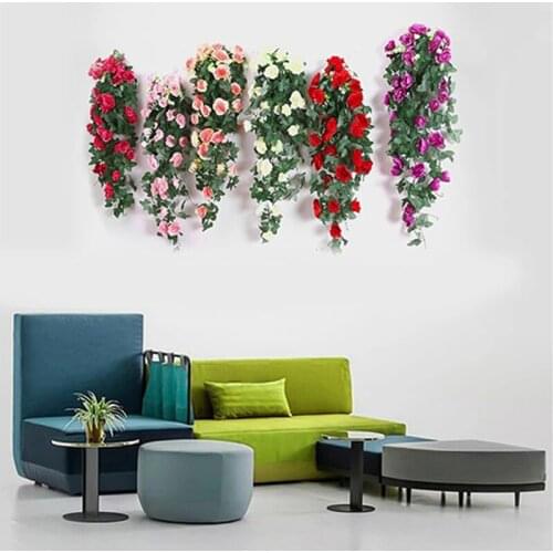 Artificial Rose Flowers Rattan Fake Rattan Garland Home Decor Accessories Wedding Decorative Wreath Garden Decoration