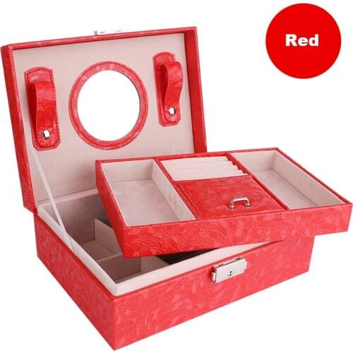 MOONLAY PU Leather Top Grade Jewelry Storage Box Display Holder Leaf Pattern Jewelry Box for Earrings Rings Necklaces Case
