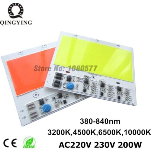 5pcs 200W LED COB Aluminum Lamp Plat AC220V High Power LEDs For Outdoor Floodlight Light Source Full Specturm Grow Light