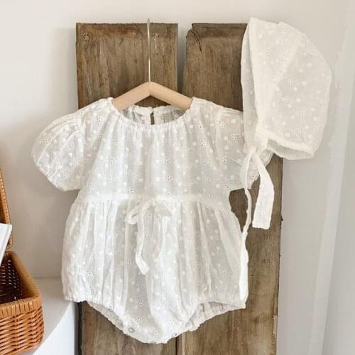 Summer Newborn Infant Baby Girls Hollow Out Rompers Clothing Kids Girl Flower Short Sleeve Rompers Clothe 0-3Yrs