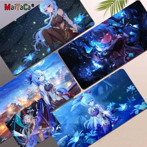 MaiYaCa Genshin Impact Ganyu Large sizes DIY Custom Mouse pad mat Size for large Edge Locking Speed Version Game Keyboard Pad