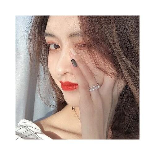 Fashion Pearl Ring Women Korean Student Hollow Ring New Jewelry Gift