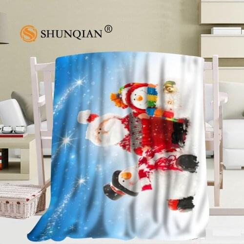 New Arrival Custom christmas snowman Blanket Sofa New Blanket Portable Soft Blanket Bed Plane Travel Adult Home Blanket