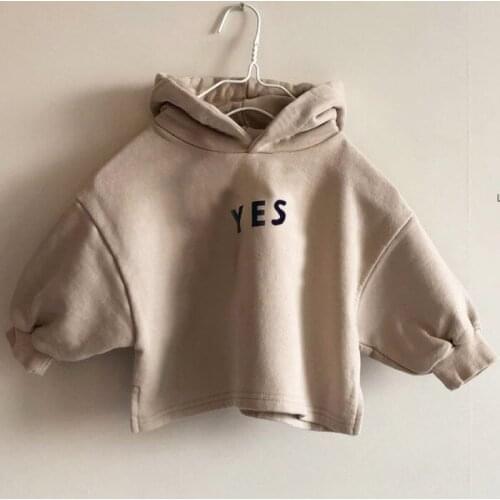 2020 autumn childrens clothing new boys and girls casual western letters hooded terry sweater top20D664