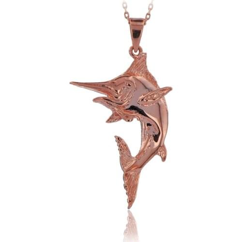 Swordfish Necklace 925 Sterling Silver Sea Animal Ocean Charm Bridesmade Nautical Gift