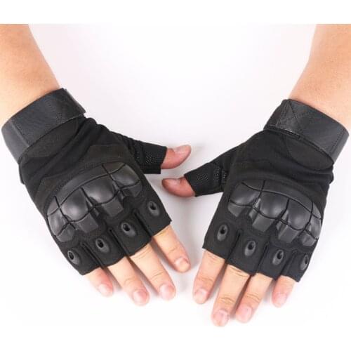 Military Gloves Men Airsoft Tactical Half Finger Gloves Outdoor Army Police Combat Paintball Shooting Anti-skid Cycling Gear