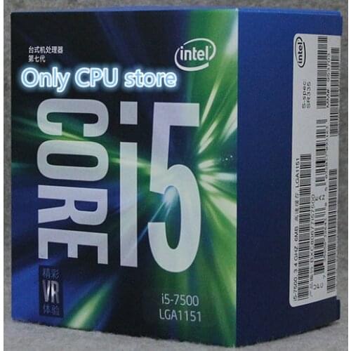 Free shipping Intel Core 6 series Processor I5 7500 I5-7500 Boxed processor CPU LGA 1151-land FC-LGA 14 nanometers Quad-Core