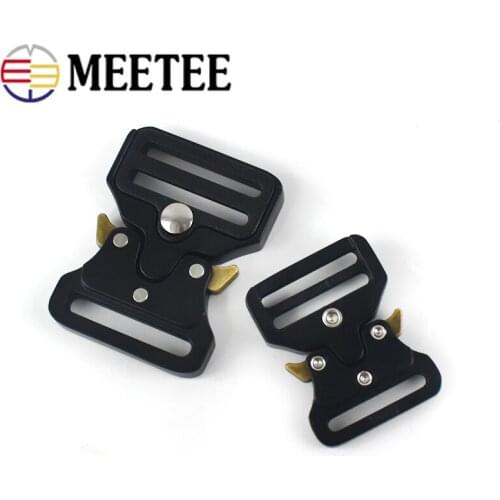 Meetee 2/4pcs 25/32/38mm Metal Release Buckles Outdoor Tactics Belt Strap Webbing Adjust Buckle DIY Clothing Accessories YK032
