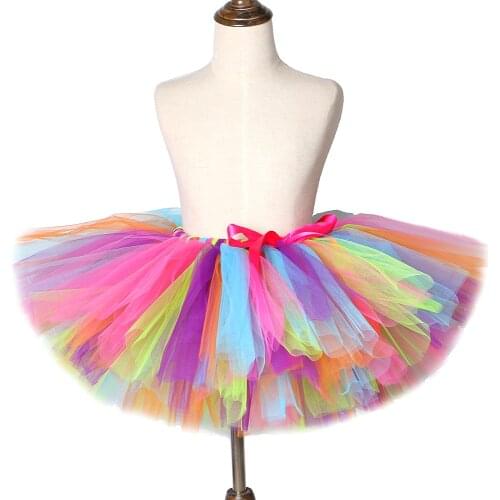 Fluffy Rainbow Tutu Skirt for Baby Girls Colorful Tutus Costumes Kids Toddler Girl Ballet Tulle Skirts for Photo Shoot Birthday