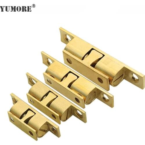 YUMORE 5pcs/lot Adjustable Brass Cabinet Door Catches Closer Drawer Wardrobe Door Touch Beads For Furniture Door Latch Stoppers