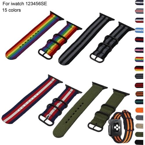 Nylon Replacement Watch Band for Apple Watch Series 6 5 4 3 2 1 SE 38 40 42 44mm Canvas Wrist Strap for iWatch Watchband