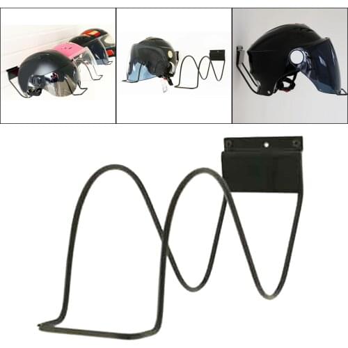 Deluxe Motorcycle Helmet Holder Cycling Bike Bicycle Helmet Wall Mount Rack Hanger for Coat Hat Jacket Display Show Bracket