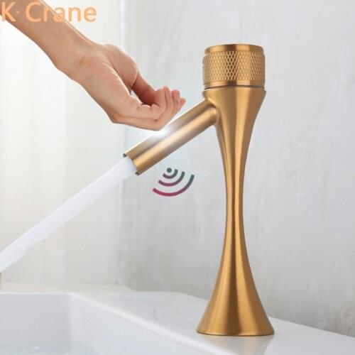 Sensor Tap Bathroom Smart Touch Faucet Battery Electronic Single Cold Torneira Deck Mount Brush Inductive Robinet Salle De Bain