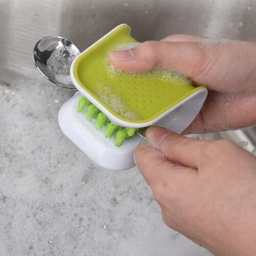 Kitchen Tableware Brush Cleaning Brush Descaling Knife Pan Pot Cleaner Strong Decontamination Brushes Knife Spoon Fast Cleaning