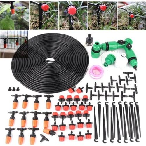 30m 50m DIY Micro Drip Irrigation System Self Garden Irrigation Automatic Watering Kits Adjustable Drippers Atomizing Nozzle