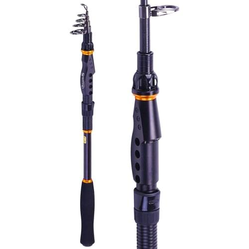 Sougayilang Graphite Carbon Fiber Portable Spinning Telescopic Fishing Rod for Boat Saltwater and Freshwater