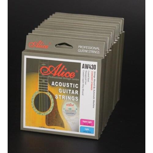 12 Sets Alice AW430P Hexagonal Core Coated Copper Alloy Wound Colourful Ball-End Acoustic Guitar Strings