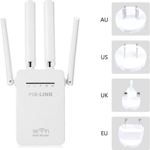 WiFi Extender 300Mbps Wirelessly Fast Signal Amplifier Internet Booster Wide Range Repeater/AP-Mode 4High Gain External Antennas