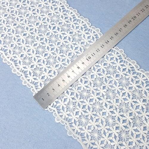 High Quality 1Yard White Silk Embroidered Lace Ribbon Milk Lace Fabric Sewing Applique Lace Wedding DIY