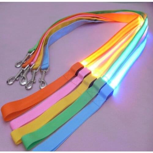 High Quality Colored Nylon Dog Pet Led Flashing Leash Night Light Up Safety Lead Rope For Medium Large Dogs 250pcs/lot SN1274