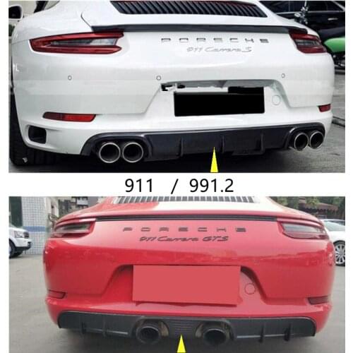 Rear Diffuser Lip Spoiler For Porsche 911 Carrera 2016 2017 2018 2019 Bumper Carbon Fiber Spoilers