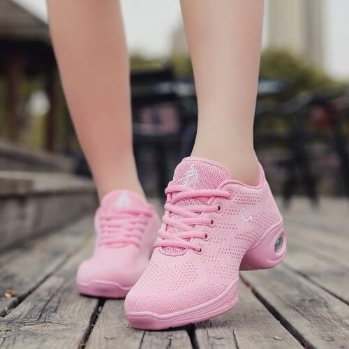 Womens Dancing Shoes Sneakers Woman Jazz Dance Shoes Mesh Outdoor Sports Shoes Ladies Pink Modern Dance Sneakers For Girls