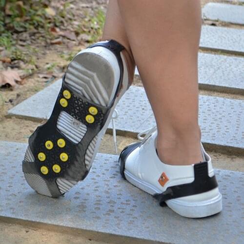 1 Pair S-XXL 10 Studs Ice Snow Gripper Winter Anti-Skid Climbing Shoe Spikes Ice Grips Cleats Overshoes Crampons