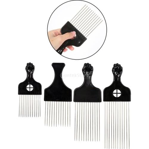 1 Pcs Wide Teeth Brush Pick Comb Fork Hairbrush Insert Hair Pick Comb Plastic Gear Comb For Curly Afro Hair Styling Tools