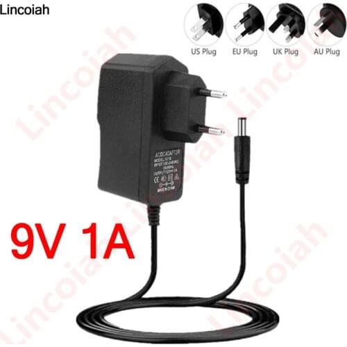 1PCS DC 9V1A 9V 1A Power Supply AC 100V-240V Converter Adapter Charger 1000mA FOR Atari Lynx 1 / 2 Pack for Console EU plug