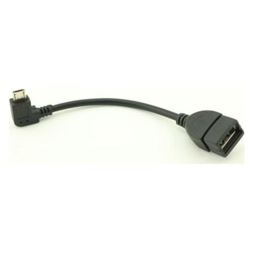 1pcs Right Angle OTG Micro USB B Male to USB 2.0 A Female Data Charge Adapter Cable 13cm