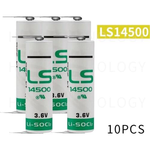 10pcs New original For Saft LS14500 14500 AA 3.6V PLC industrial automation equipment CNC machine lithium battery with pins